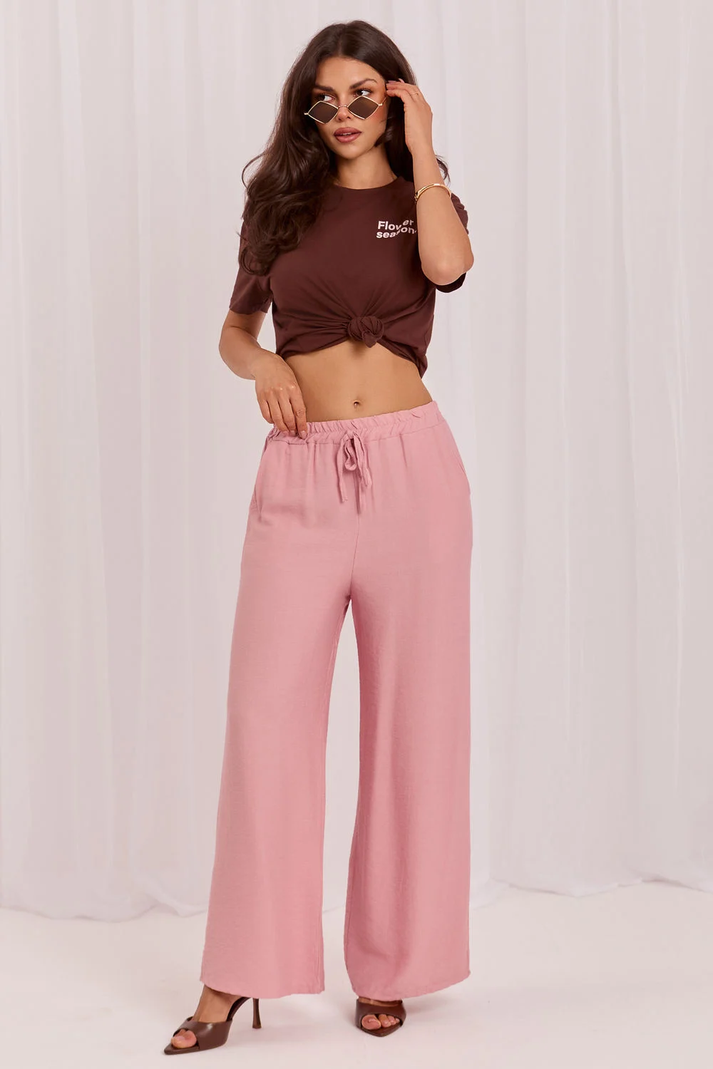 Pantalon femme rose