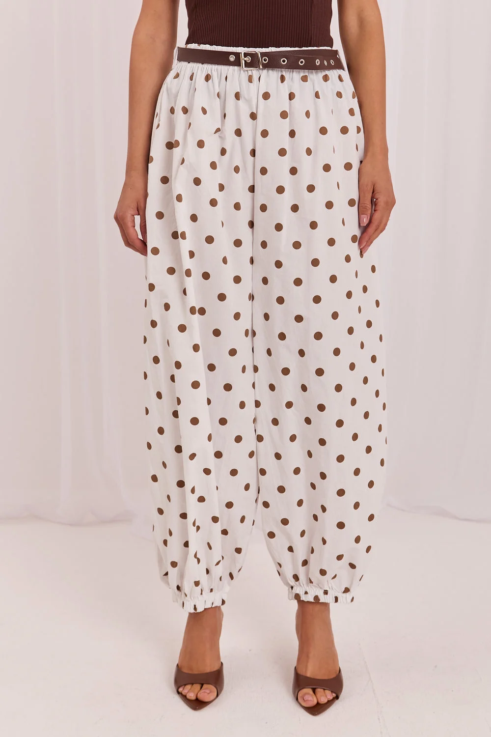 Pantalon femme beige