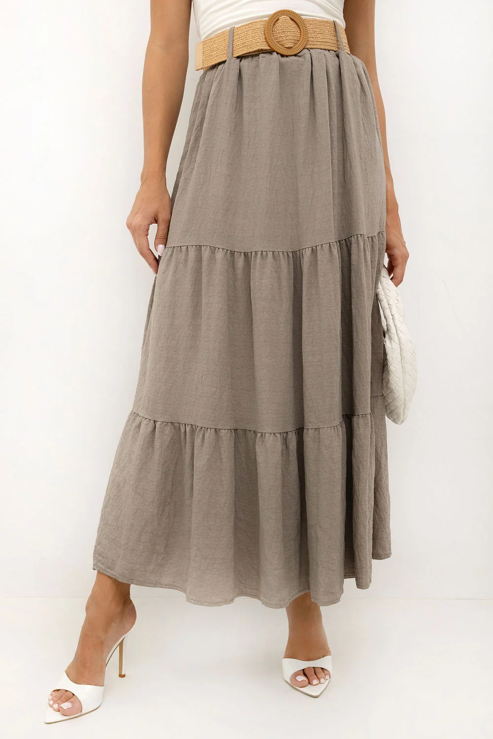Jupe longue beige