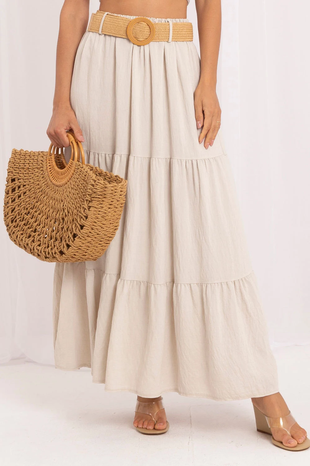 Jupe longue beige