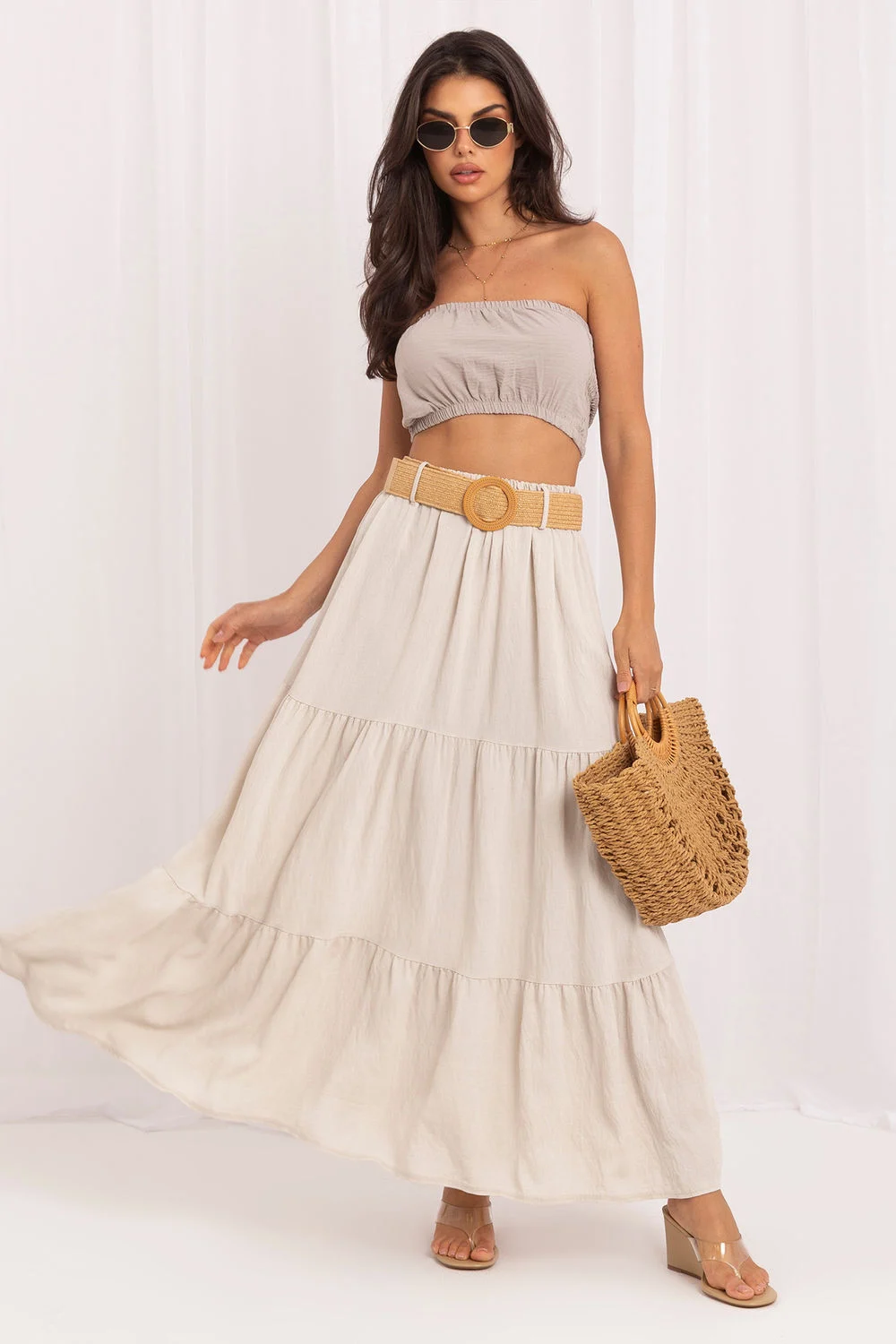 Jupe longue beige – Image 2