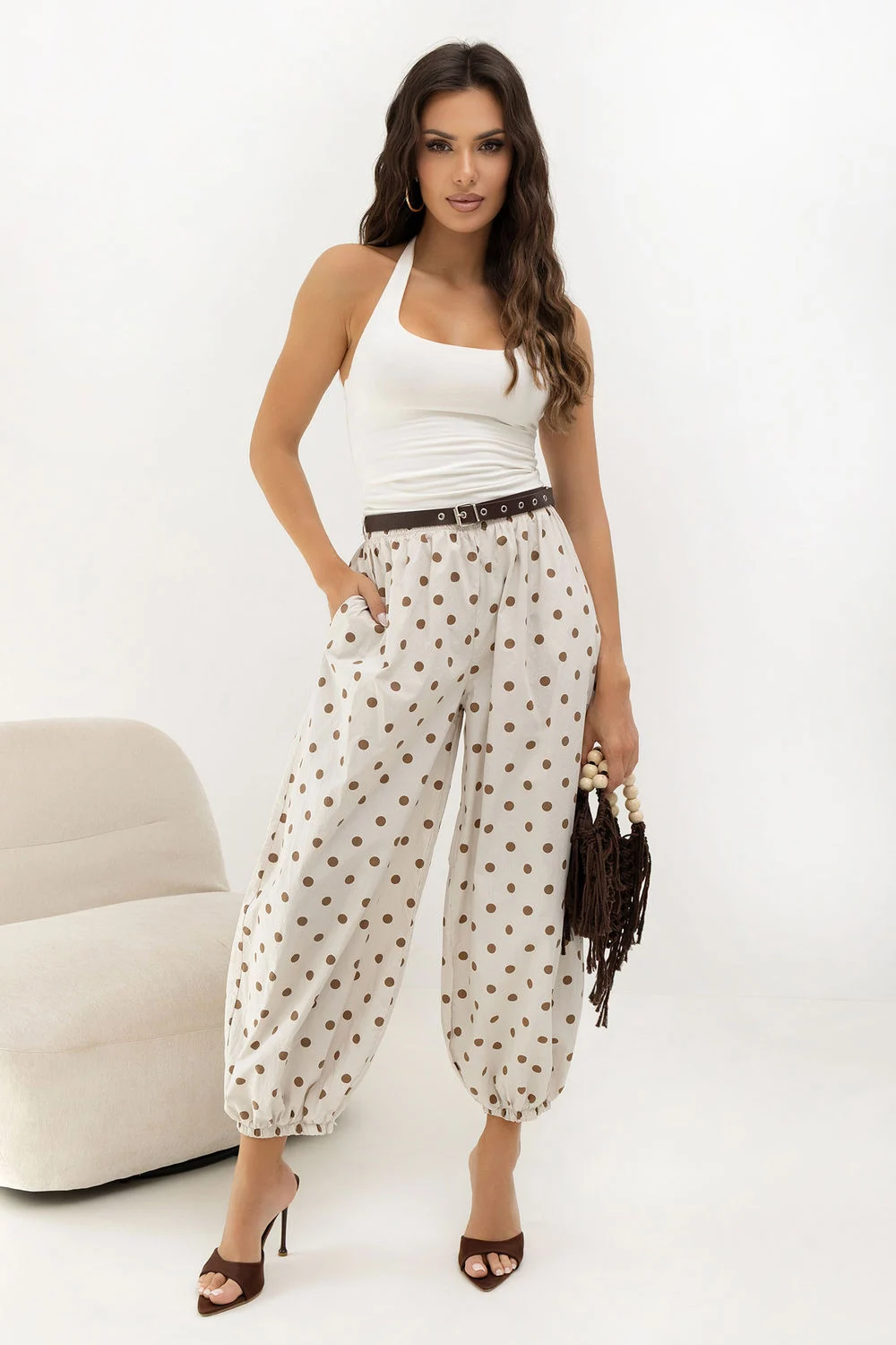 Pantalon femme beige – Image 2