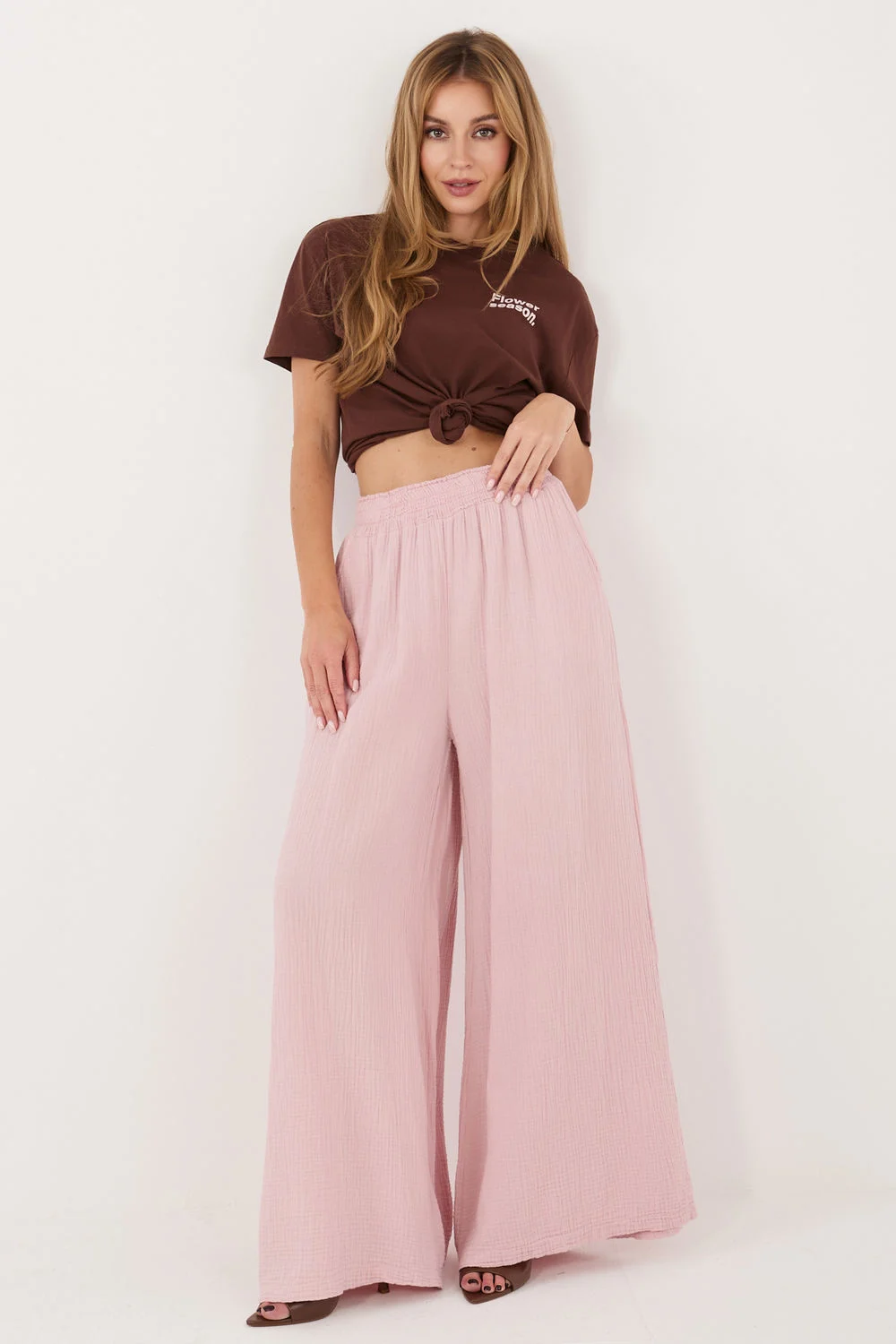 Pantalon femme rose