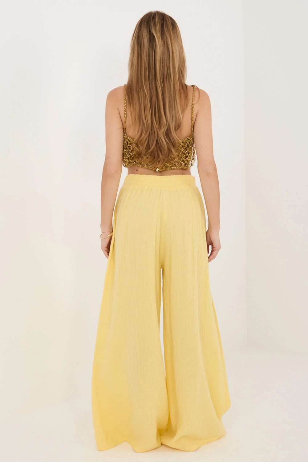 Pantalon femme jaune – Image 3