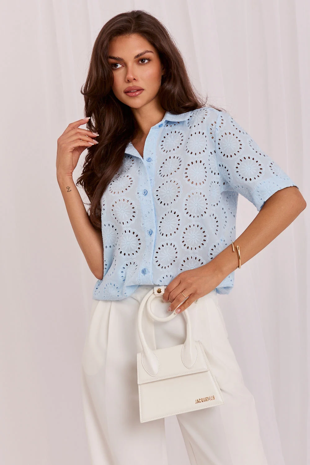 Chemise manche courte bleu