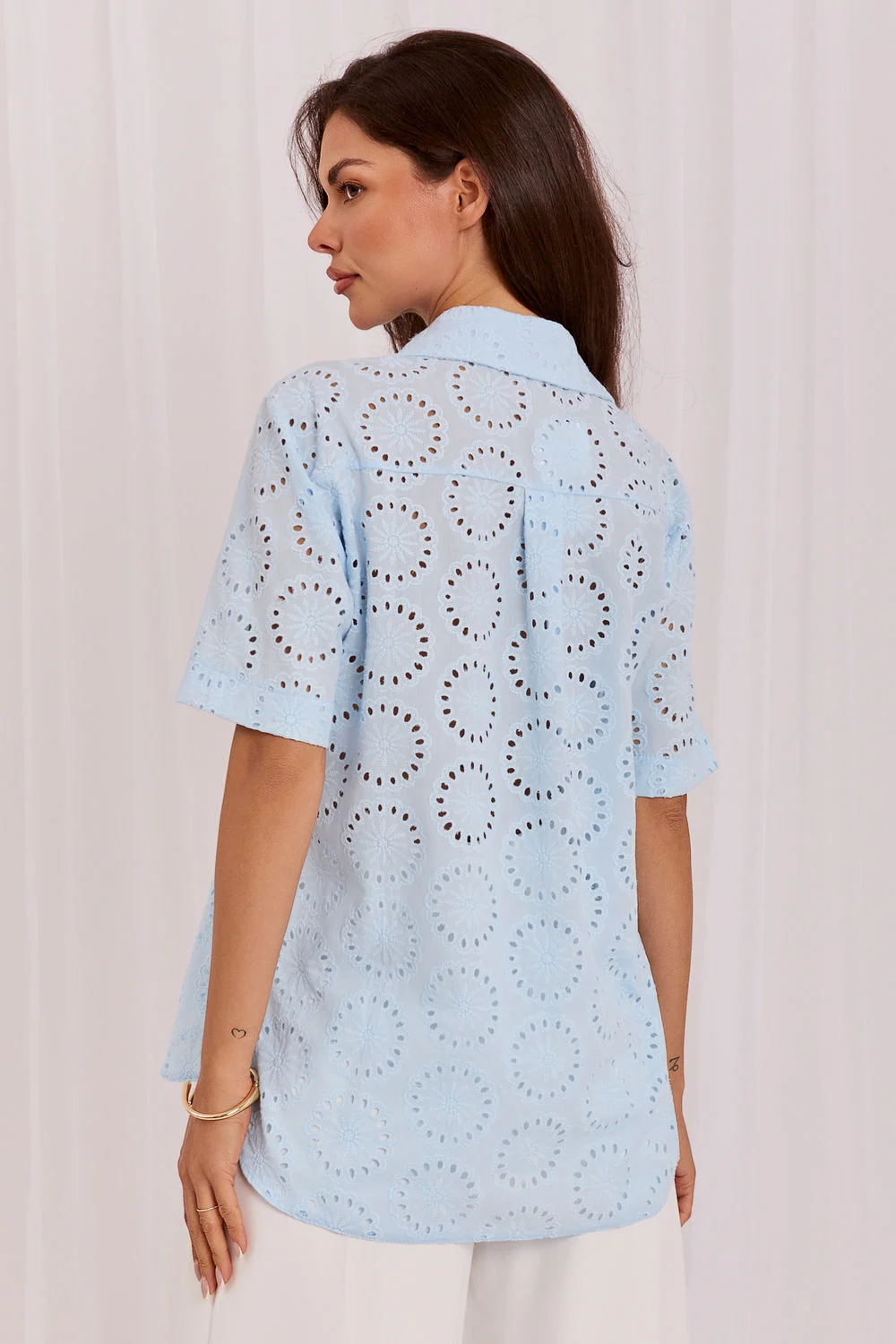 Chemise manche courte bleu – Image 3