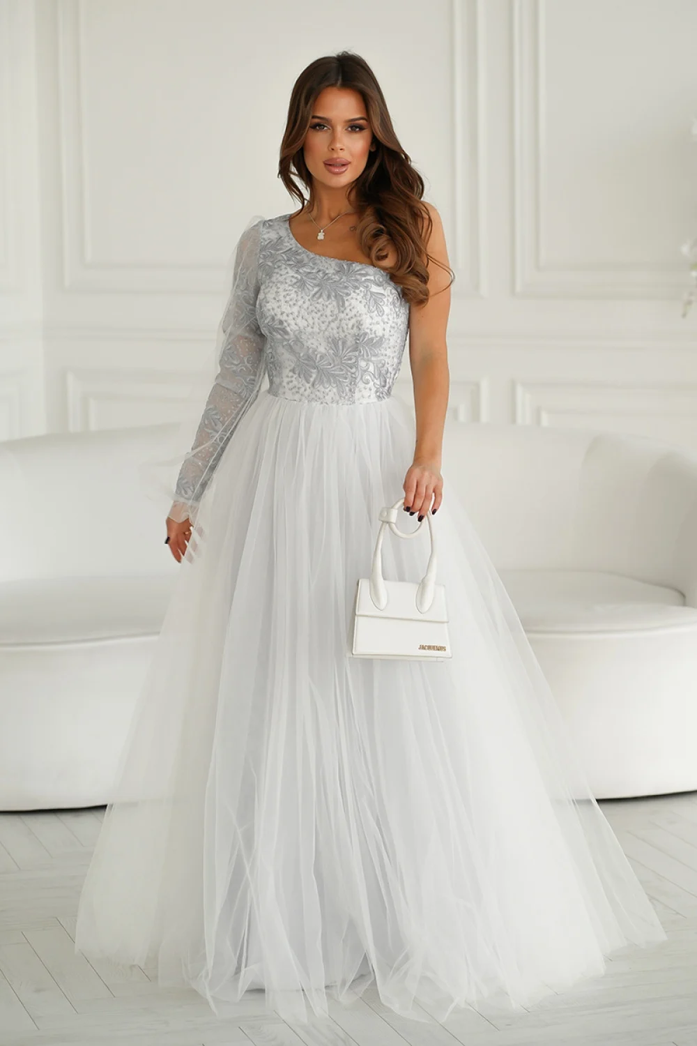 Robe longue grise