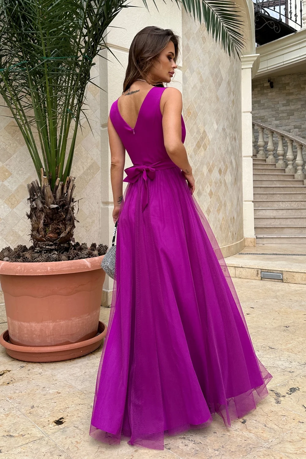 Robe longue violette – Image 3
