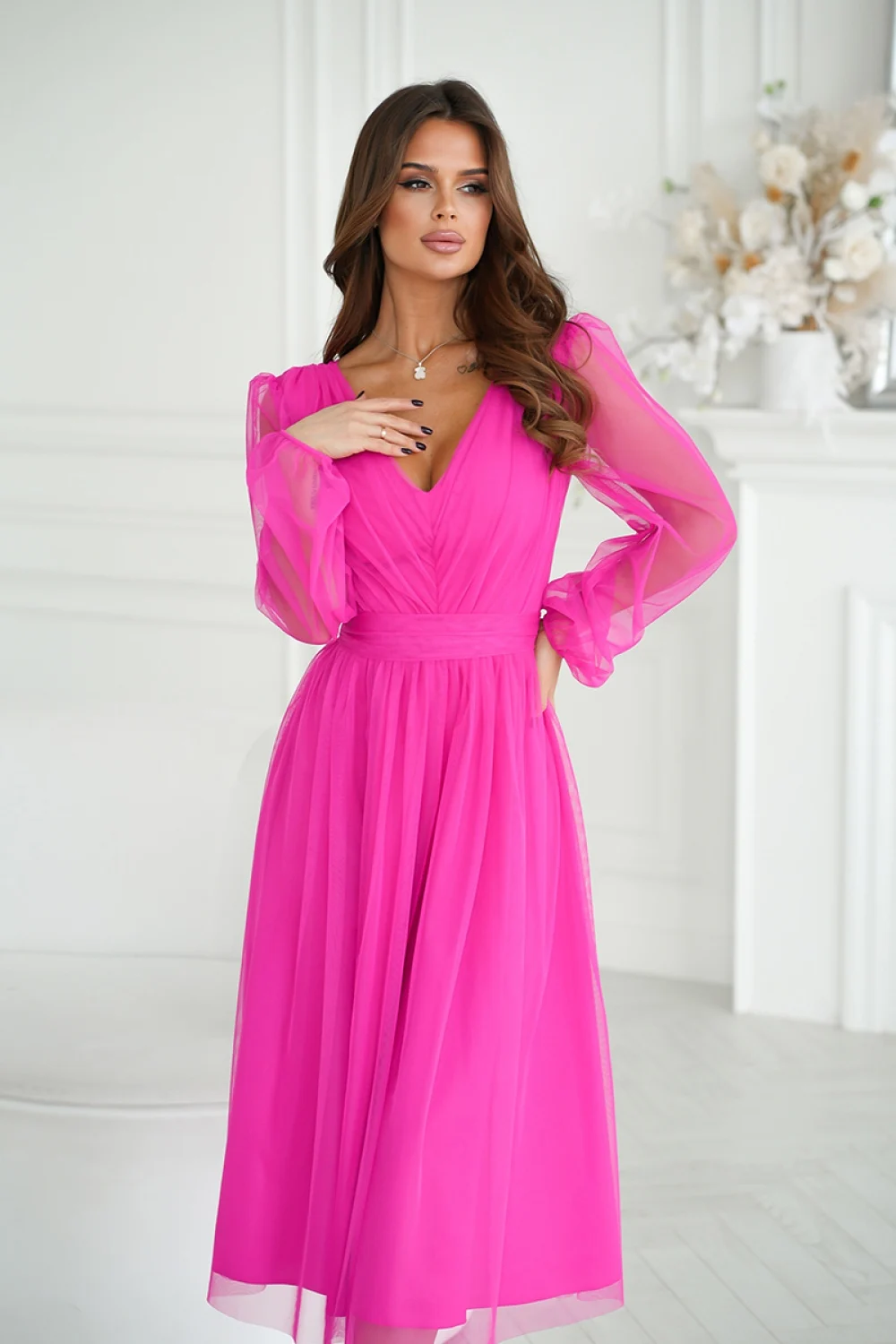 Robe de soirée rose