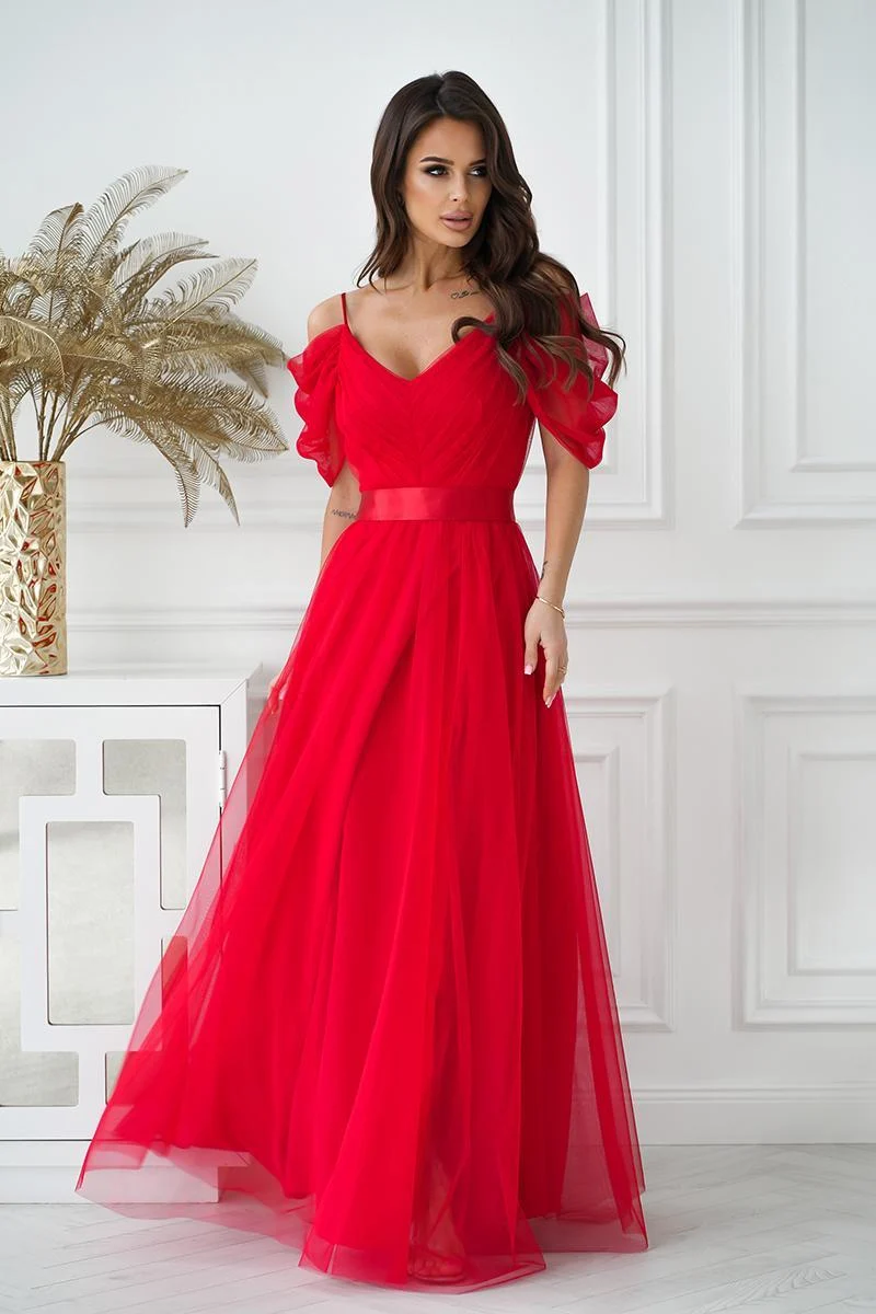 Robe longue rouge