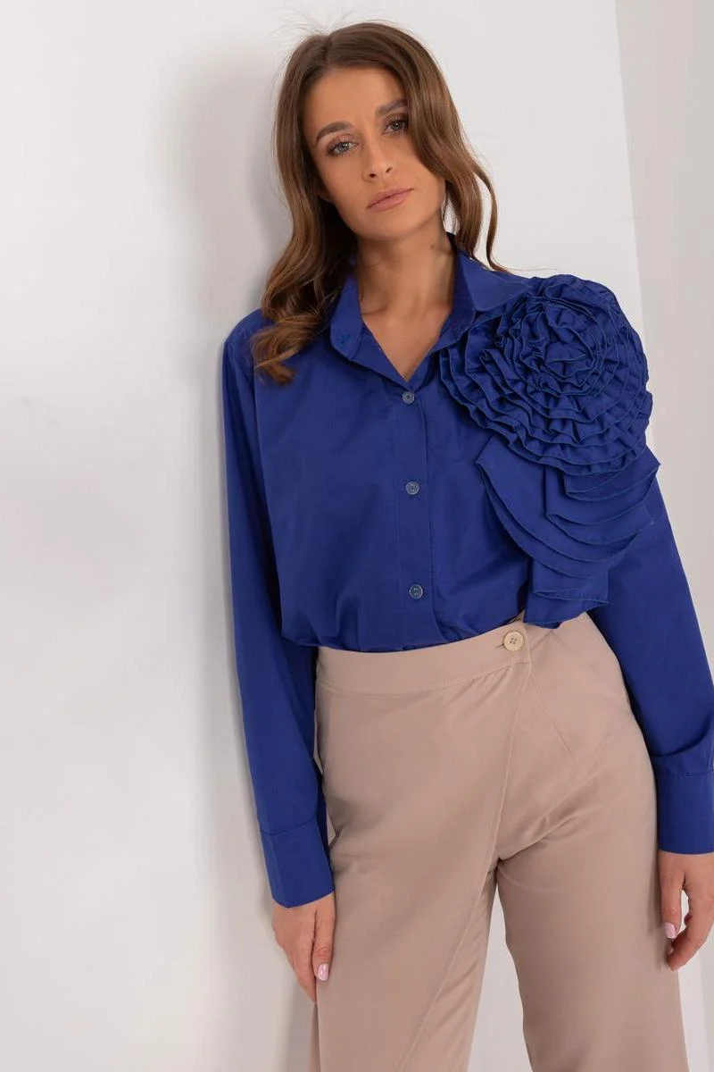 Chemise manche longue bleue