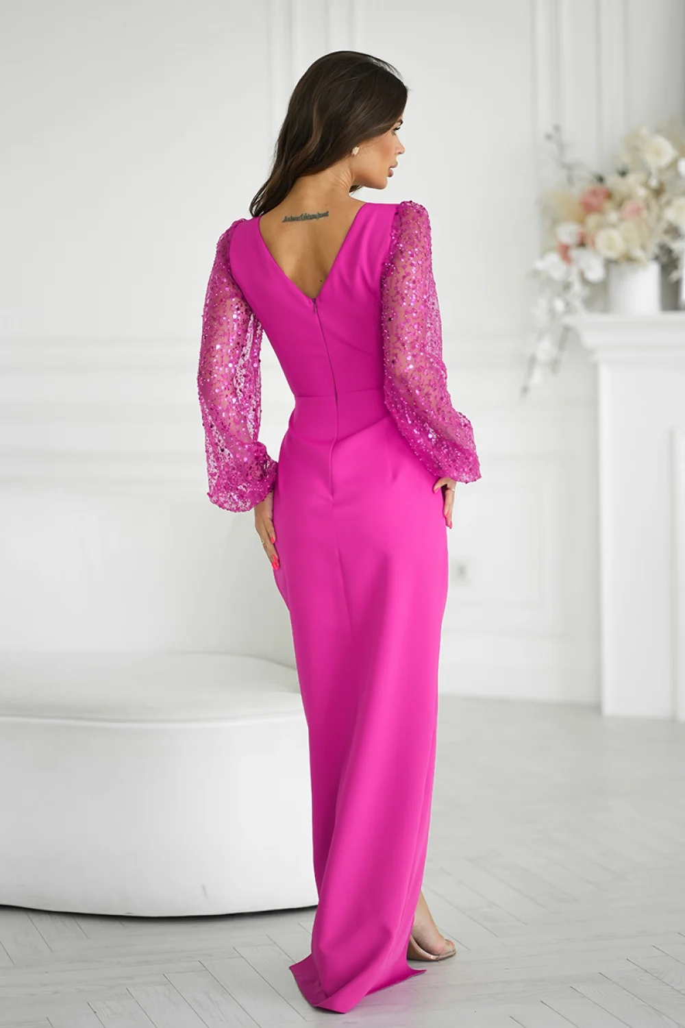 Robe longue violette – Image 2