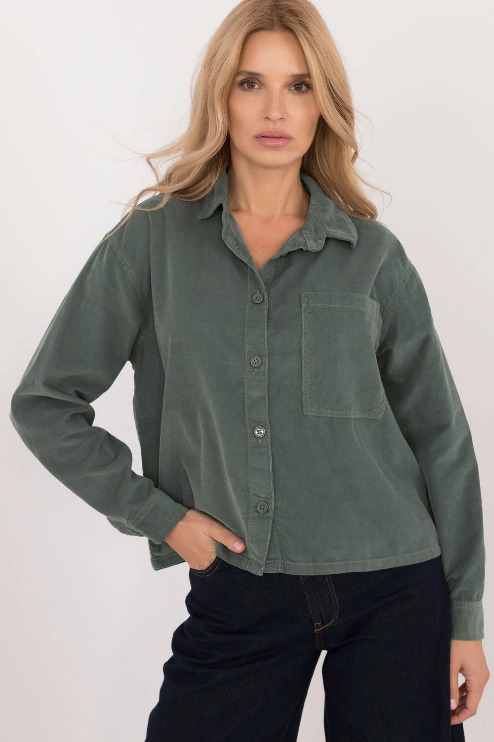 Chemise manche longue verte