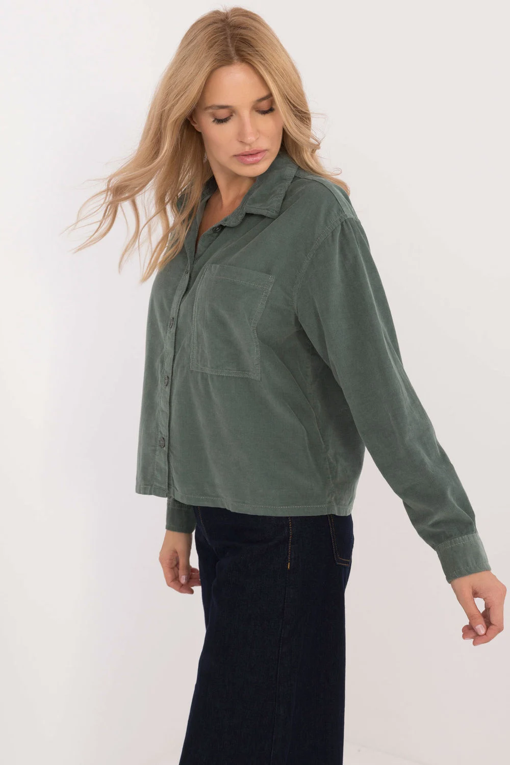 Chemise manche longue verte – Image 3