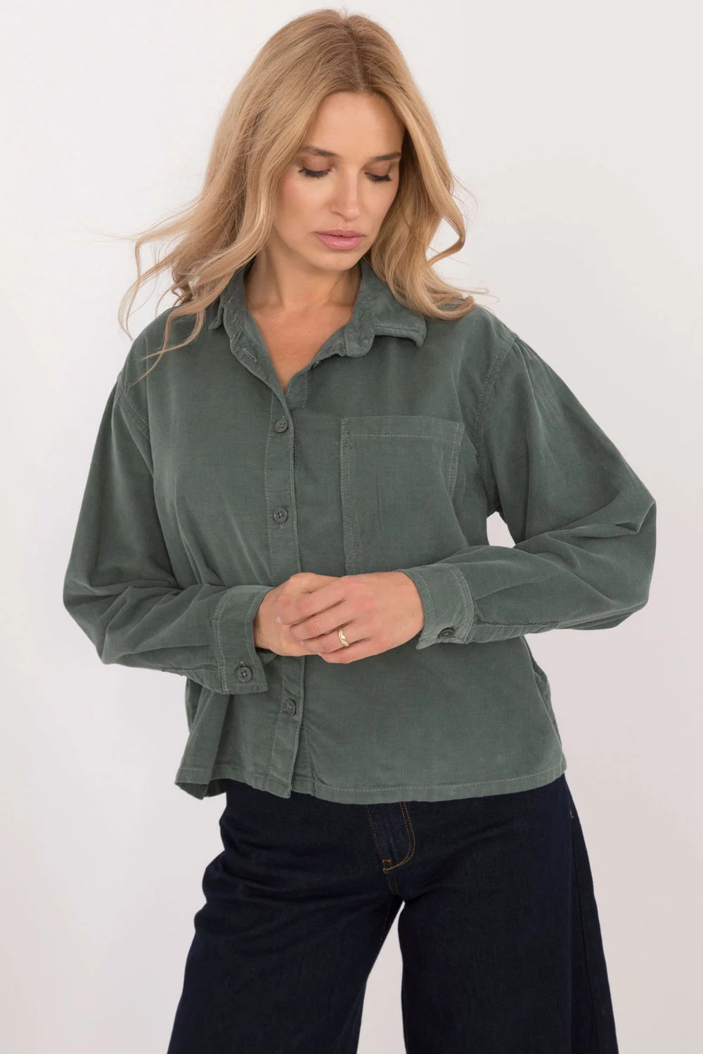 Chemise manche longue verte – Image 4