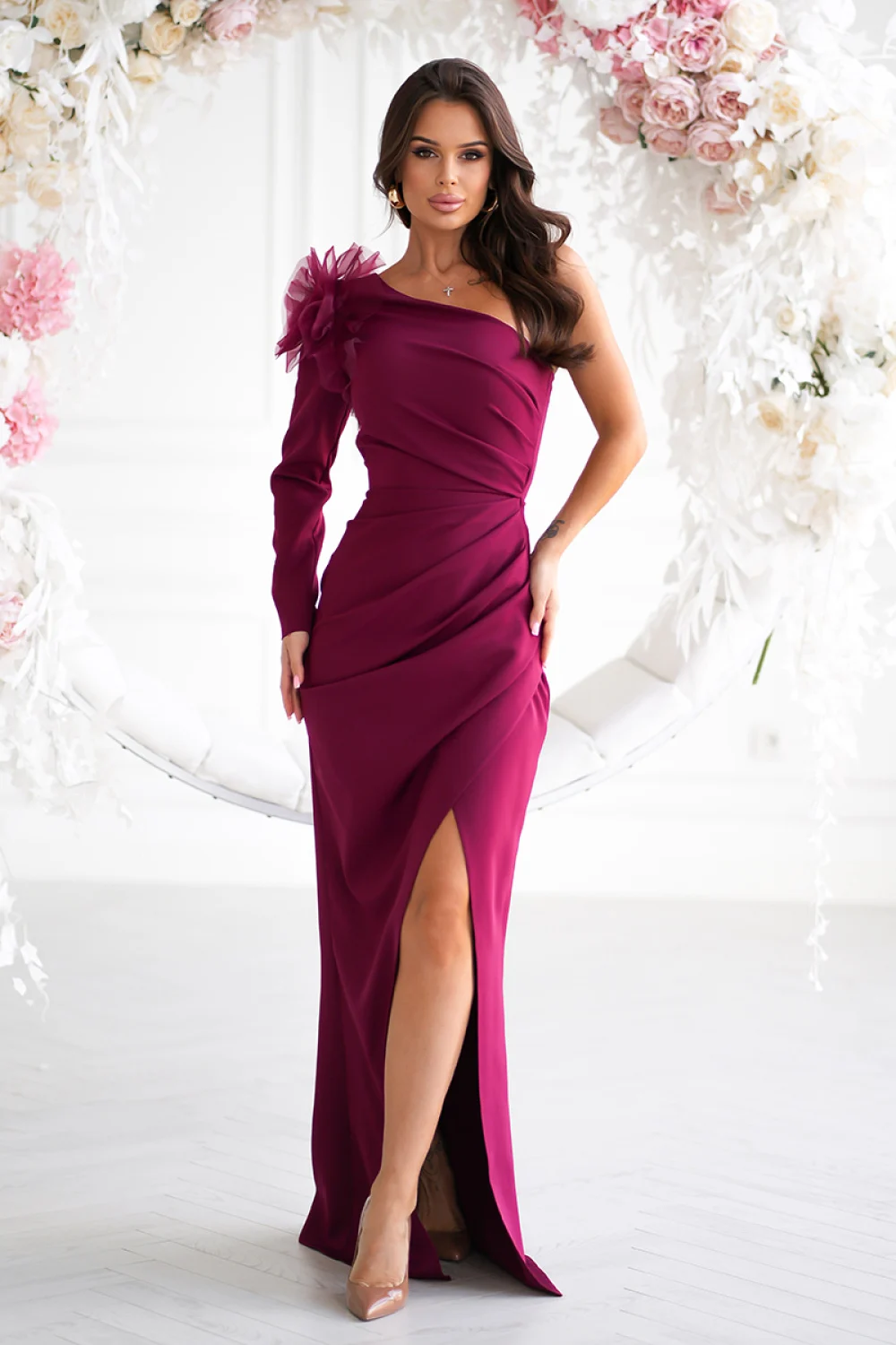 Robe longue rouge