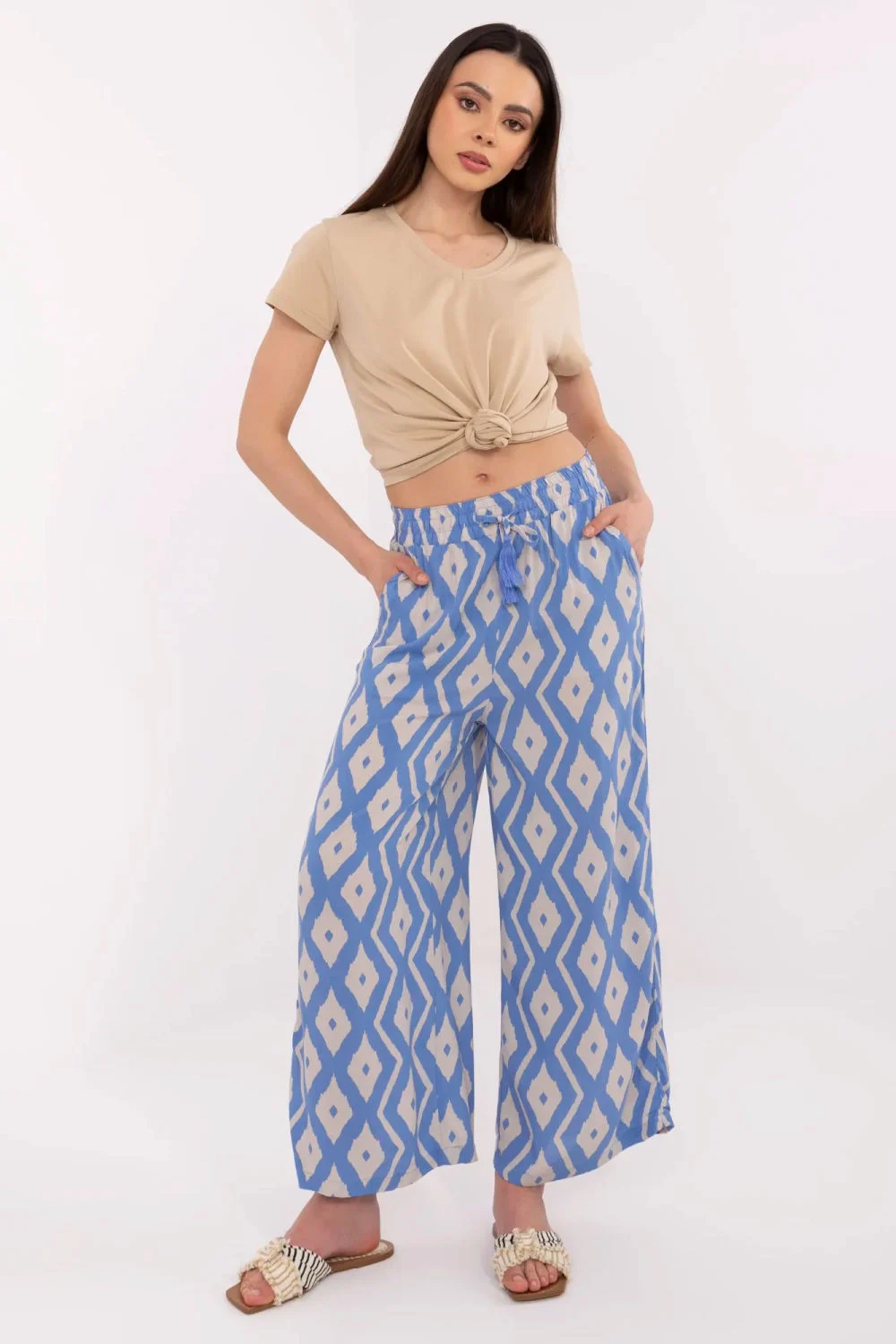 Pantalon femme bleu