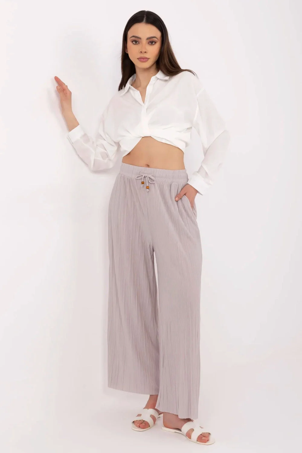 Pantalon femme beige