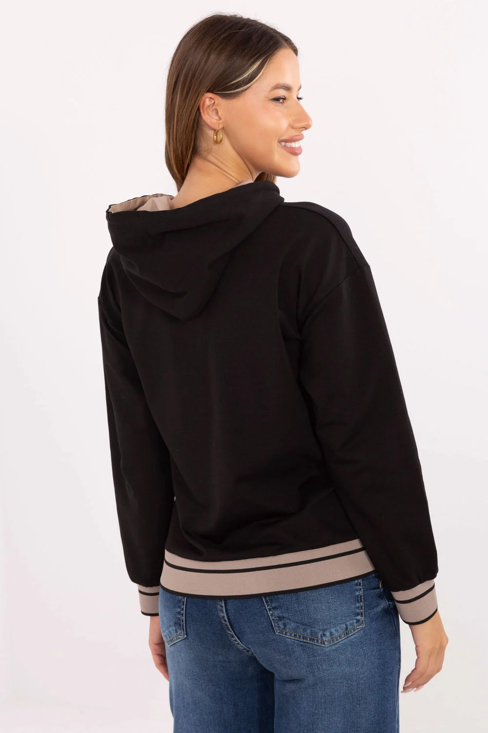 Relevance Sweatshirt à capuche noir en coton