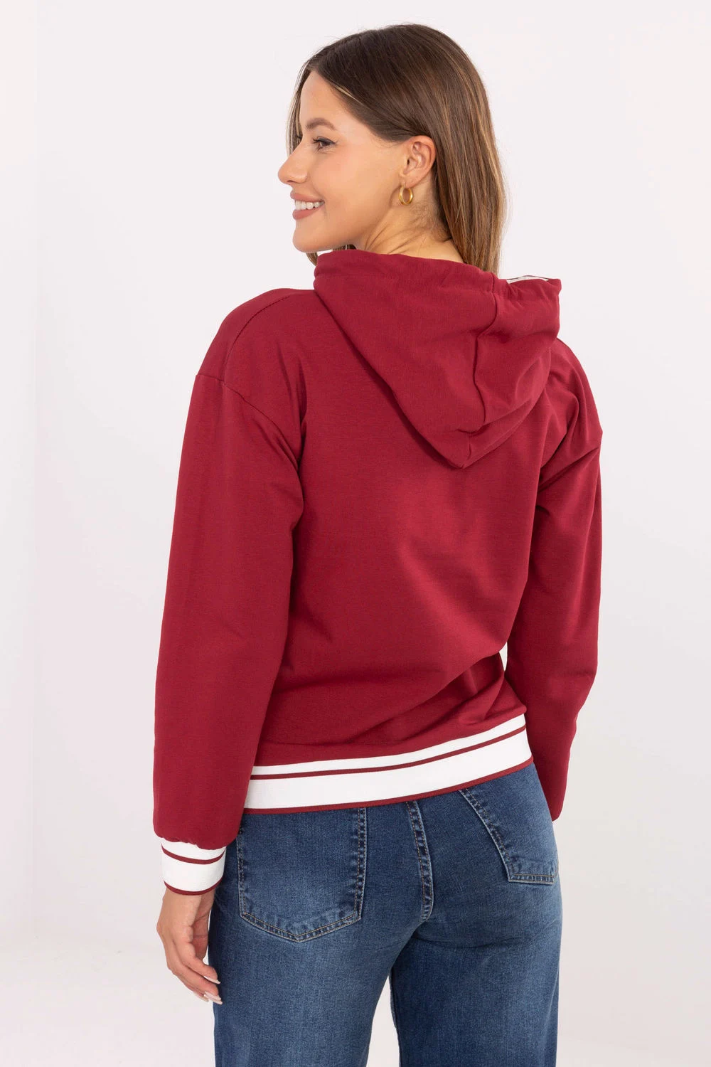Relevance Sweatshirt à capuche rouge en coton