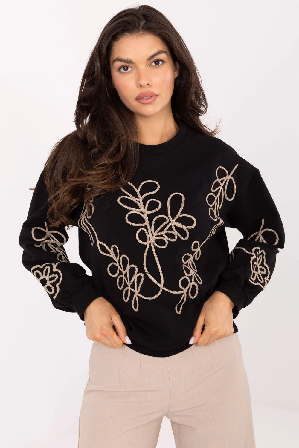 Sweatshirt noir en coton