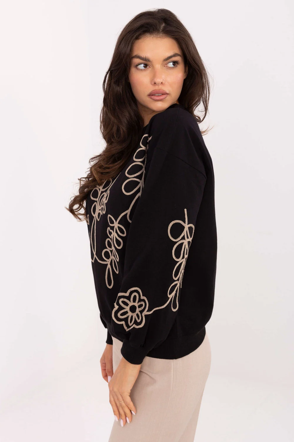 Sweatshirt noir en coton – Image 2