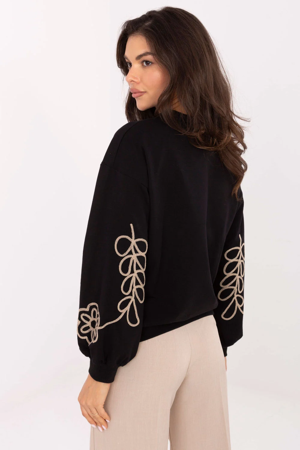 Sweatshirt noir en coton – Image 3