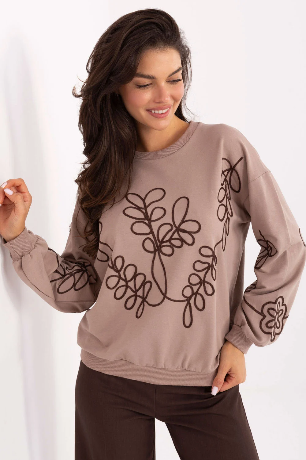 Sweatshirt beige en coton