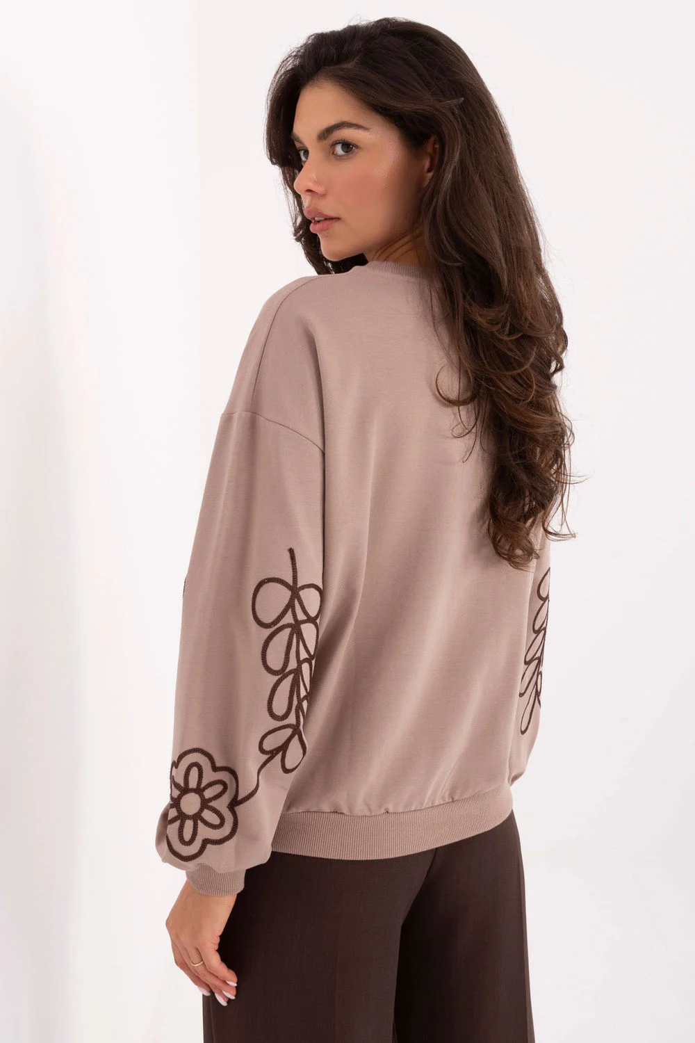Sweatshirt beige en coton – Image 3