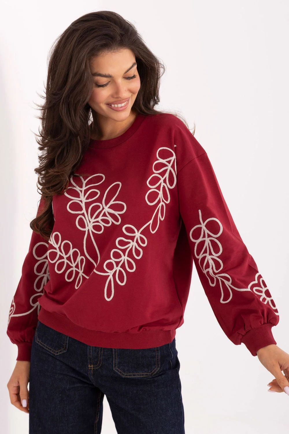 Sweatshirt rouge en coton