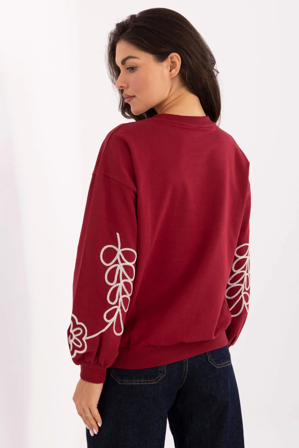 Sweatshirt rouge en coton – Image 3