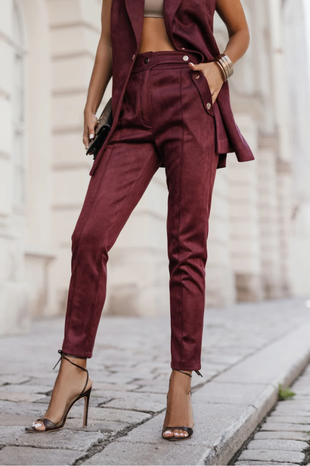 Pantalon femme rouge