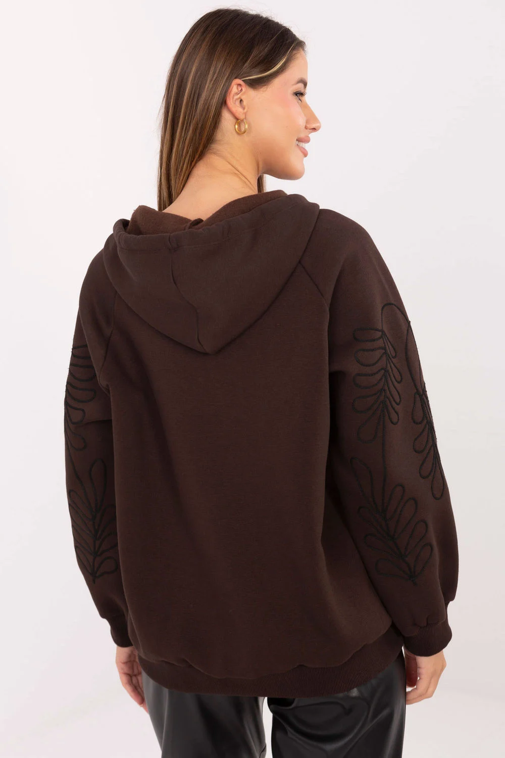 Relevance Sweatshirt à capuche brun en coton