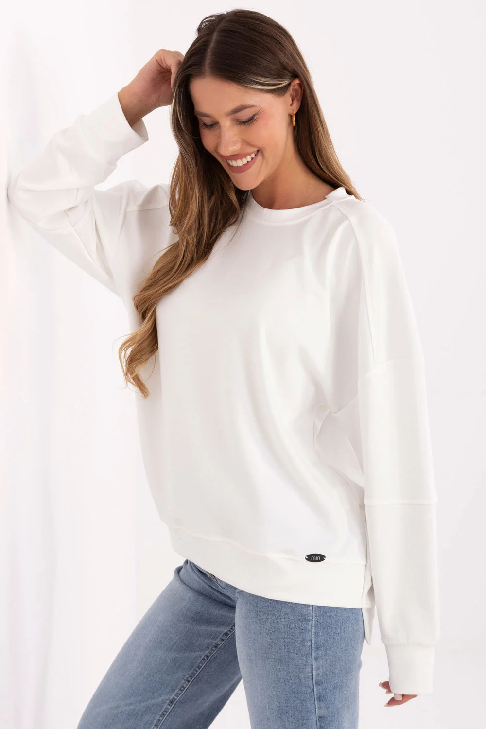 Relevance Sweatshirt beige à manches longues