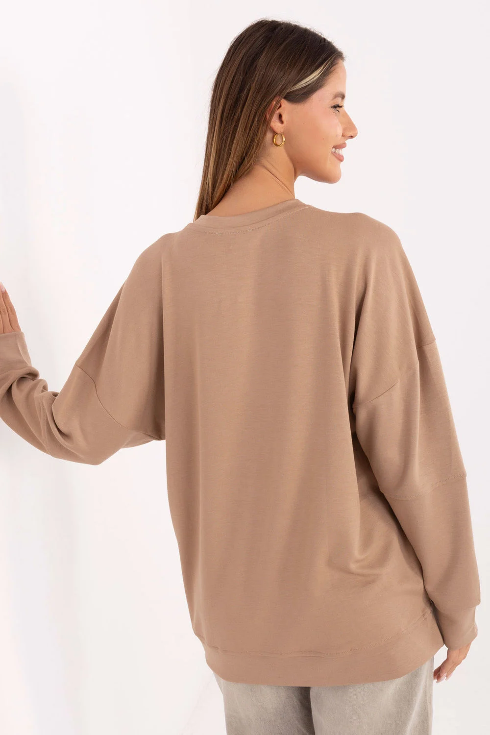 Relevance Sweatshirt beige à manches longues