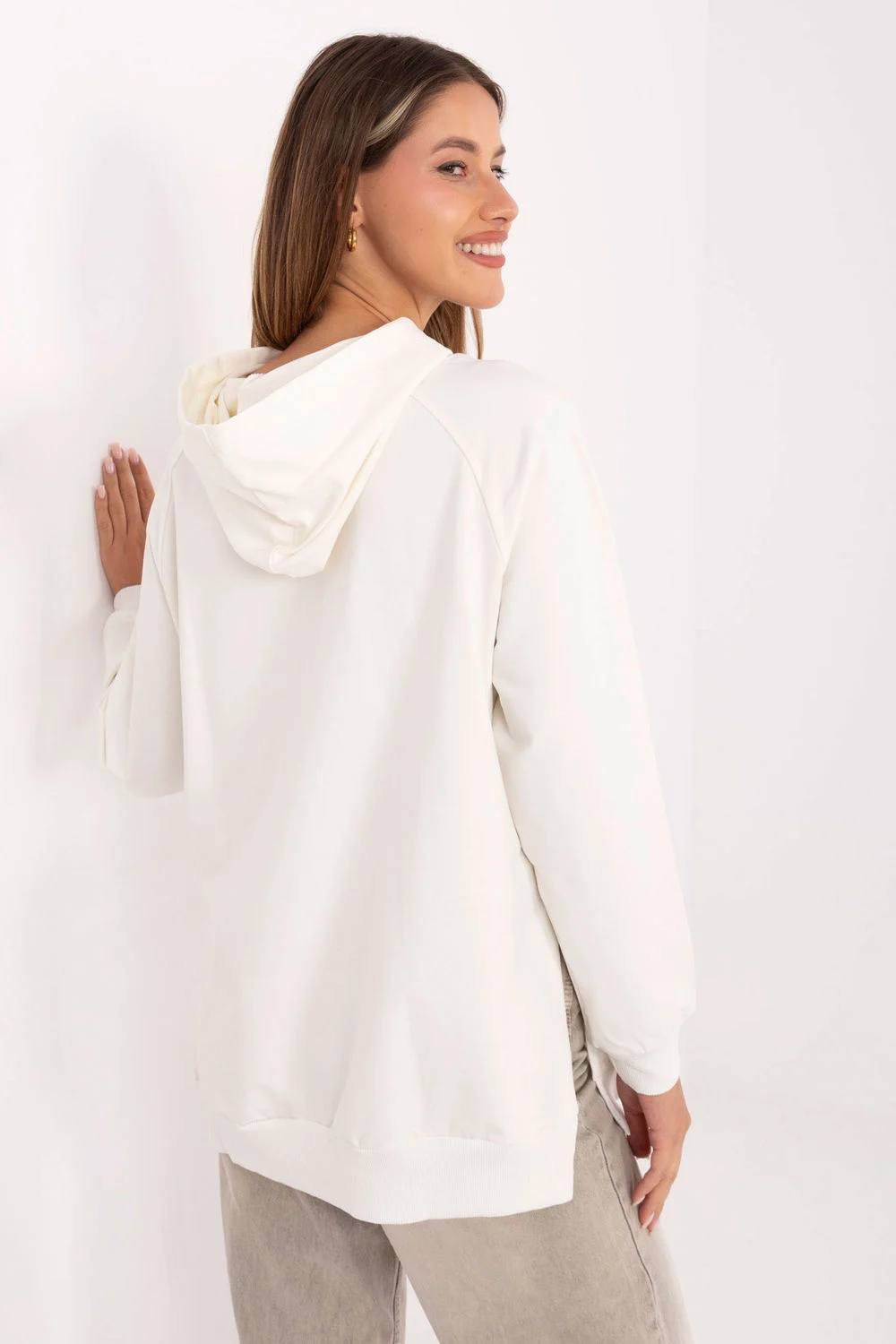 Relevance Sweatshirt à capuche oversize beige