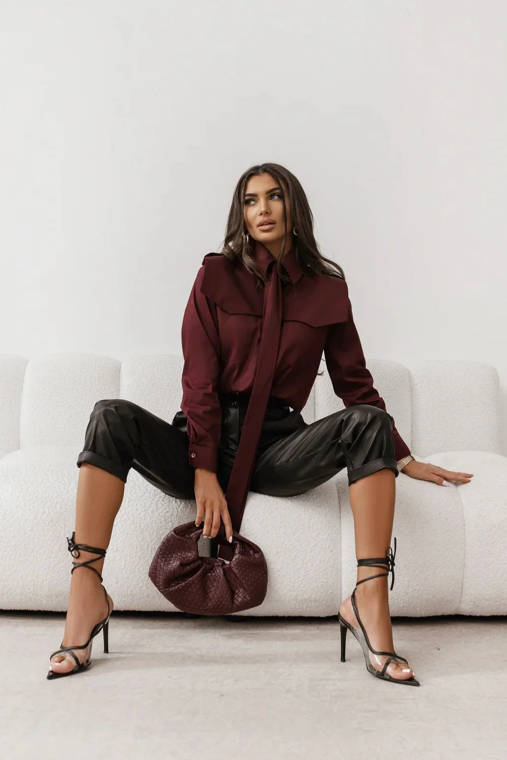 Chemise manche longue rouge