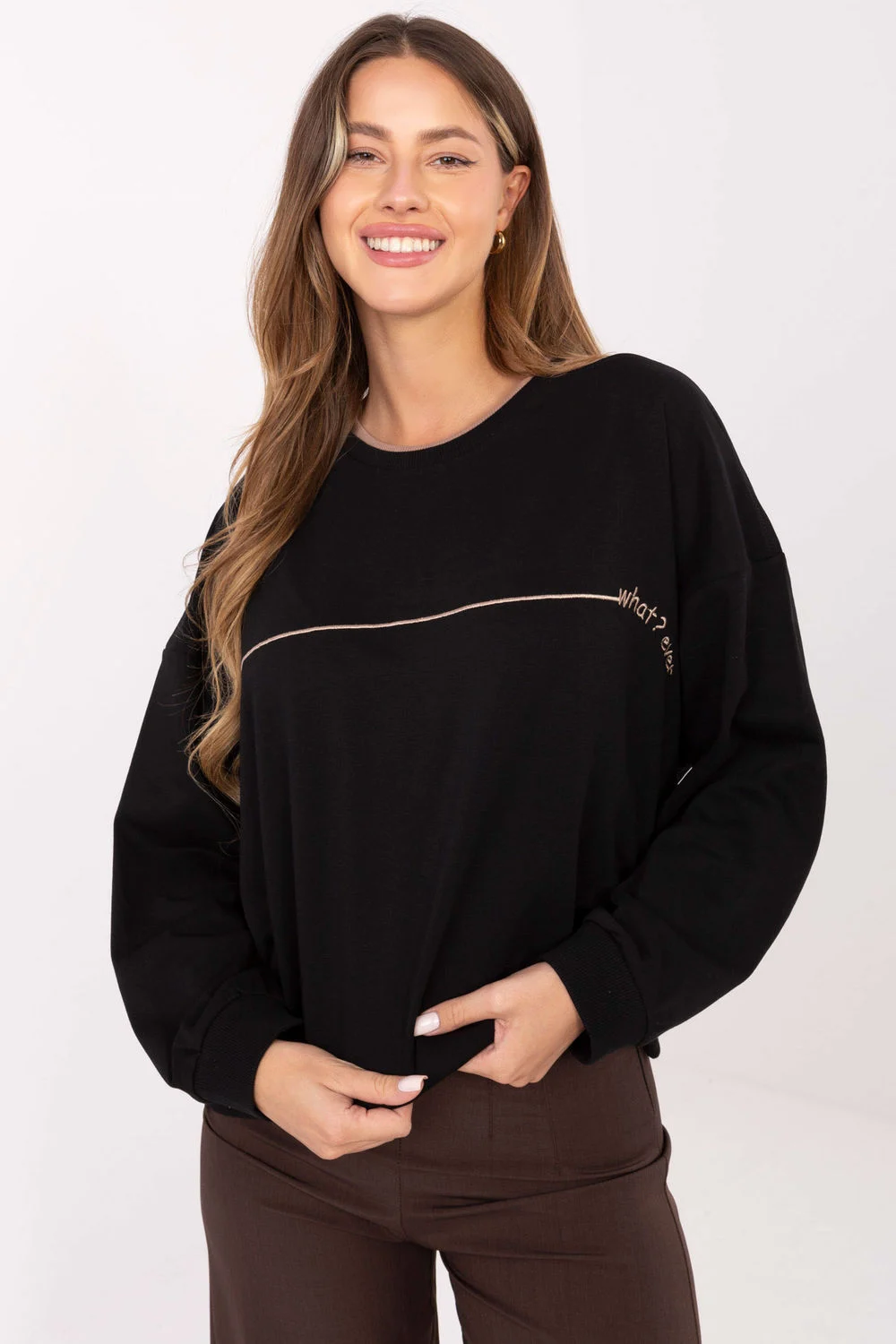 Relevance Sweatshirt oversize noir en coton