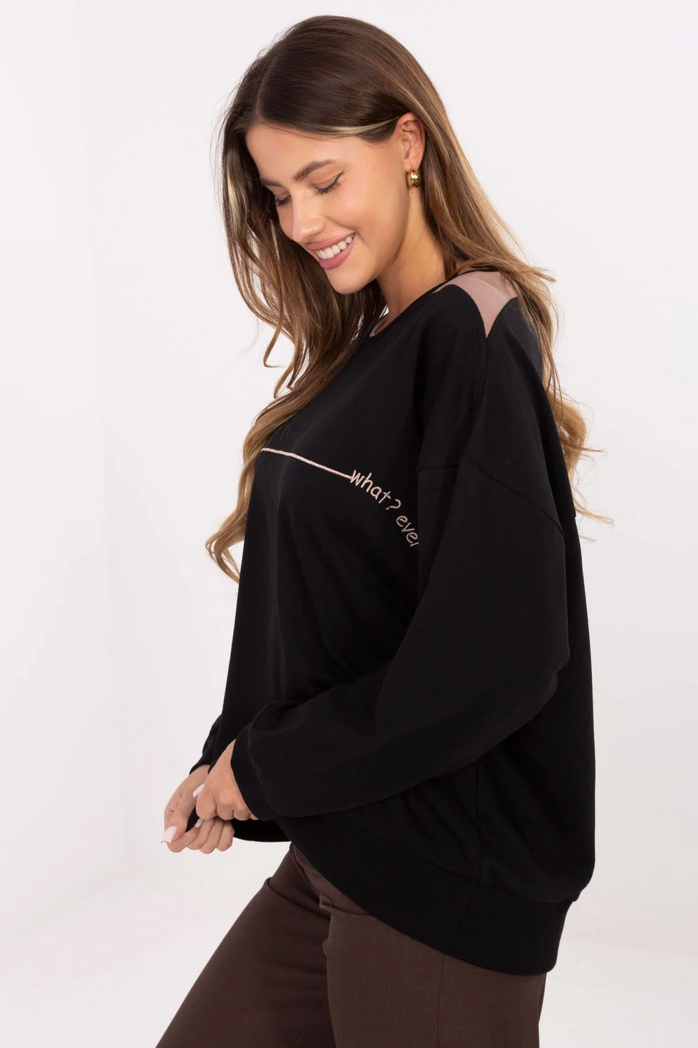 Relevance Sweatshirt oversize noir en coton