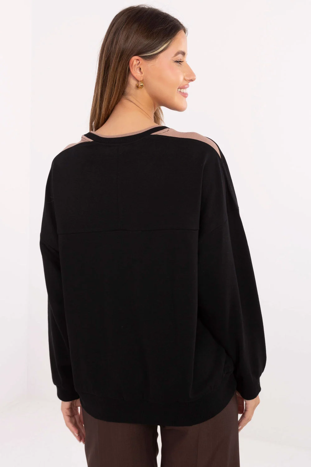 Relevance Sweatshirt oversize noir en coton