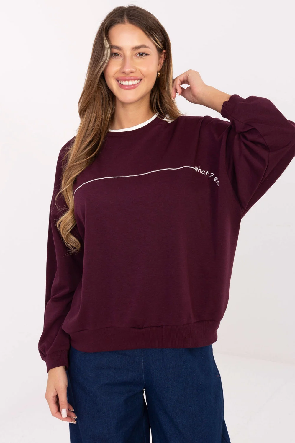 Relevance Sweatshirt oversize rouge en coton