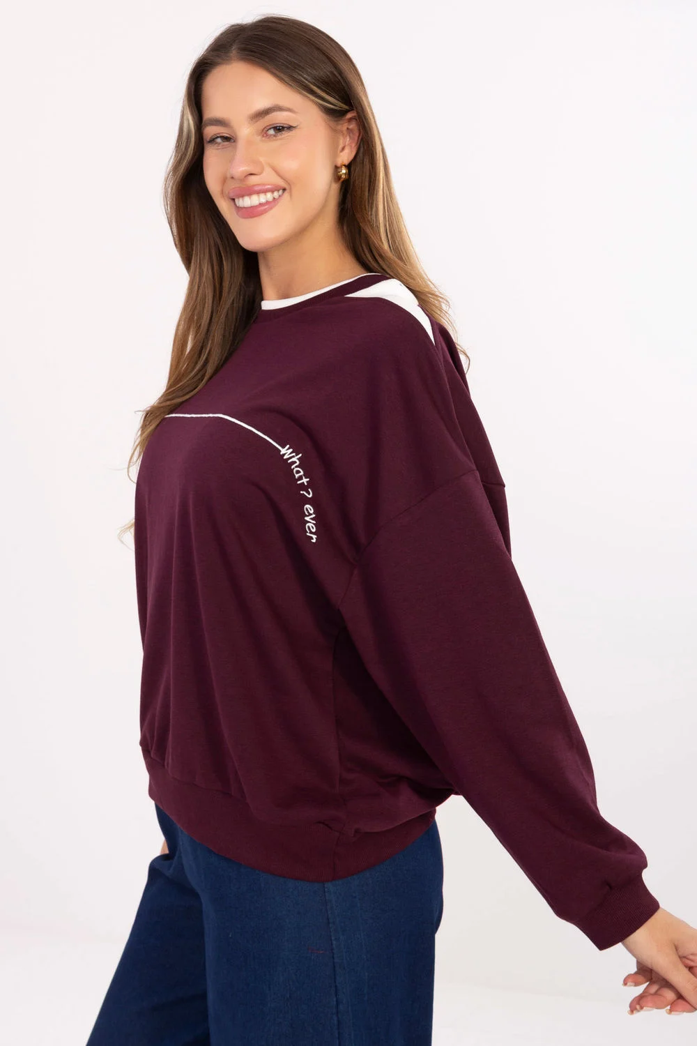 Relevance Sweatshirt oversize rouge en coton