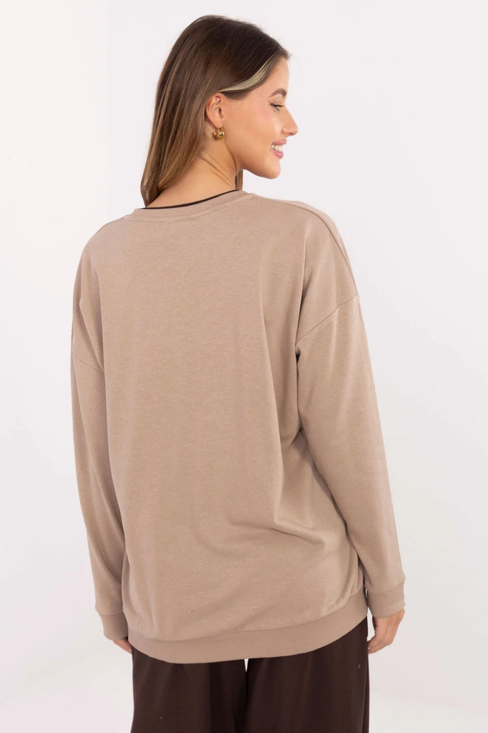 Relevance Sweatshirt oversize beige en coton