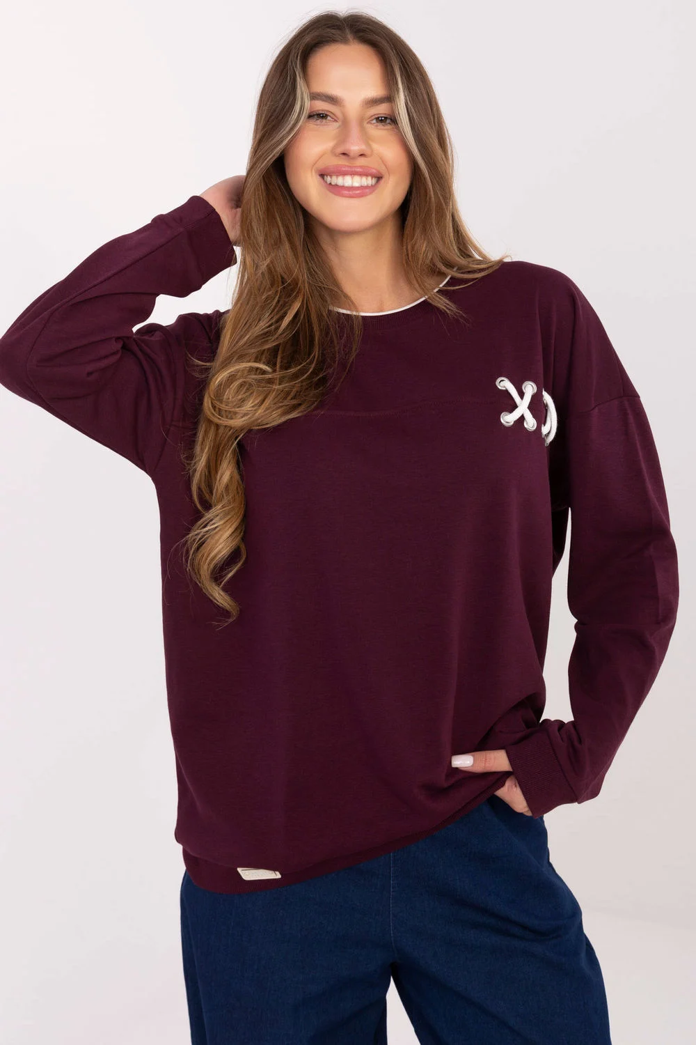 Relevance Sweatshirt oversize rouge en coton