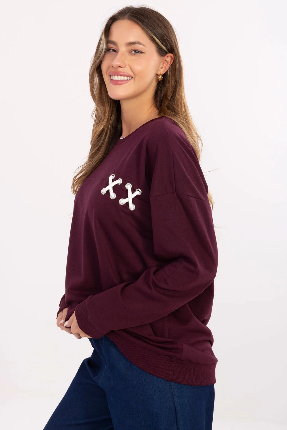Relevance Sweatshirt oversize rouge en coton