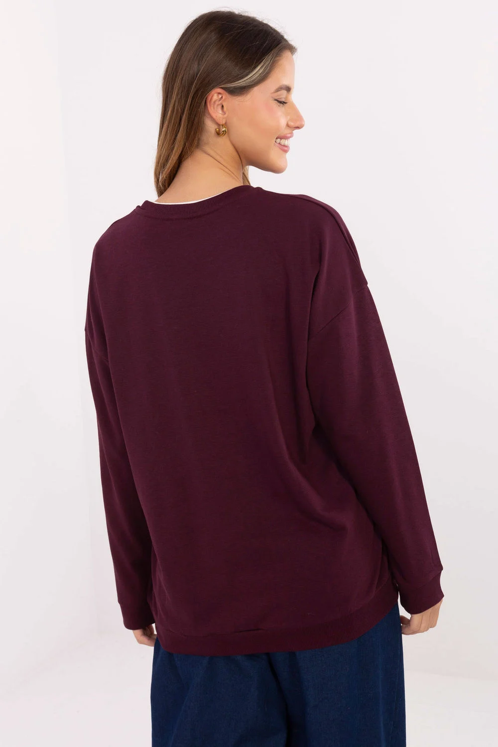 Relevance Sweatshirt oversize rouge en coton