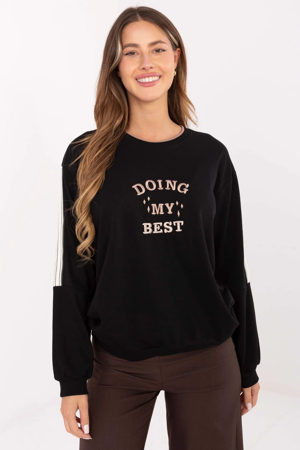 Relevance Sweatshirt oversize noir en coton