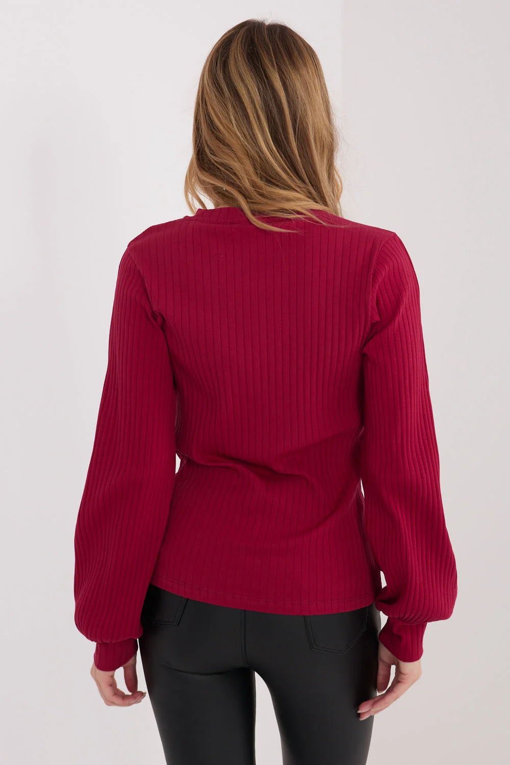 Chemisier col rond rouge – Image 3