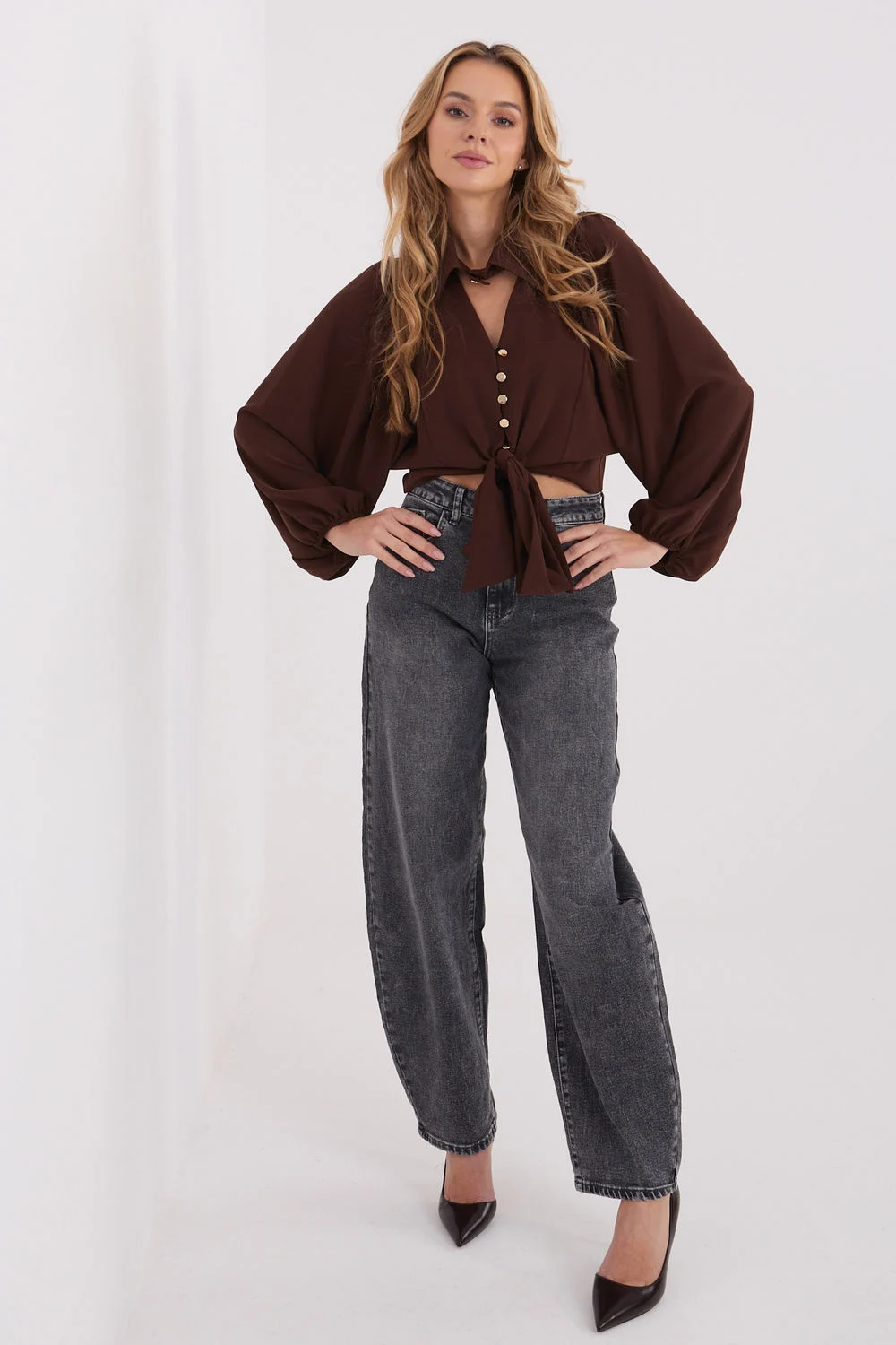 Chemise manche longue brune – Image 2
