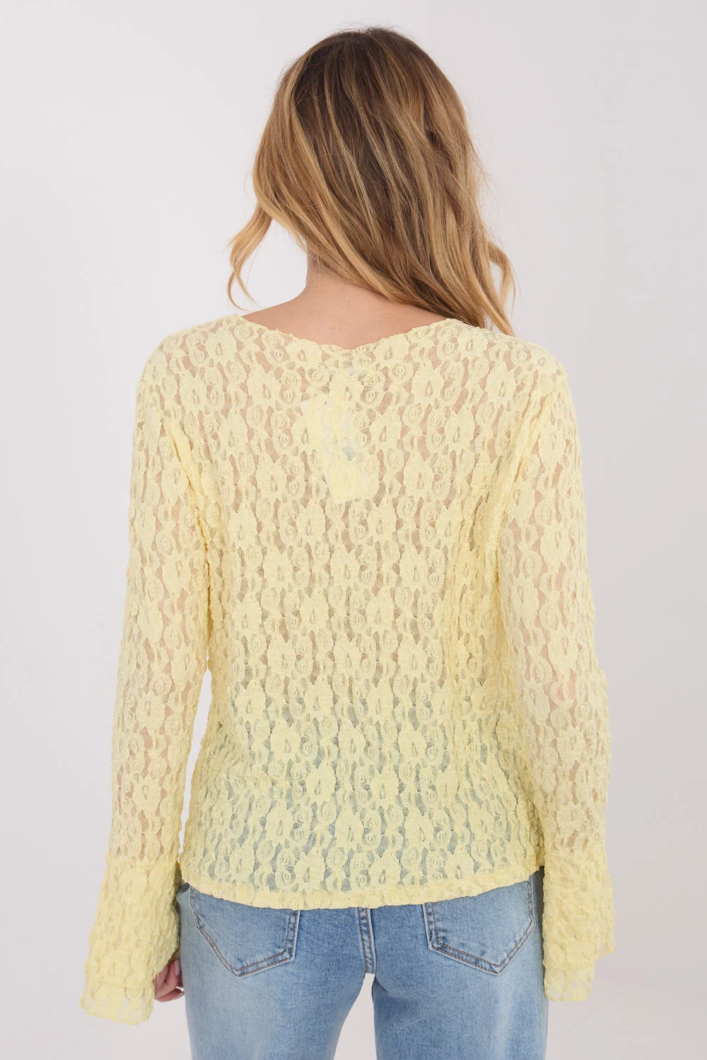 Blouse en dentelle jaune – Image 3